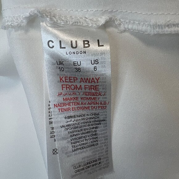 Club L London Grandeur White Halter Satin Maxi Dress Tie-neck Bridal  US size 6 - Picture 13 of 14